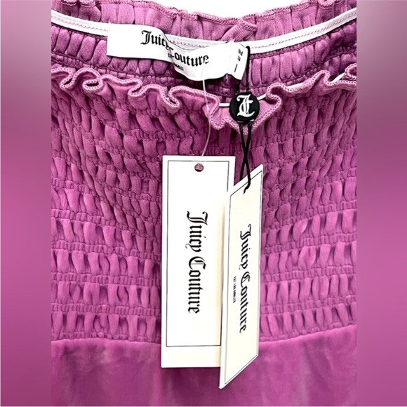 JUICY COUTURE Smocked Velour Dress, Lavender Lollipop Color, Size Medium - Picture 6 of 15